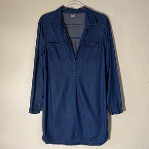 Old Navy Blue Denim Shirt Dress size M